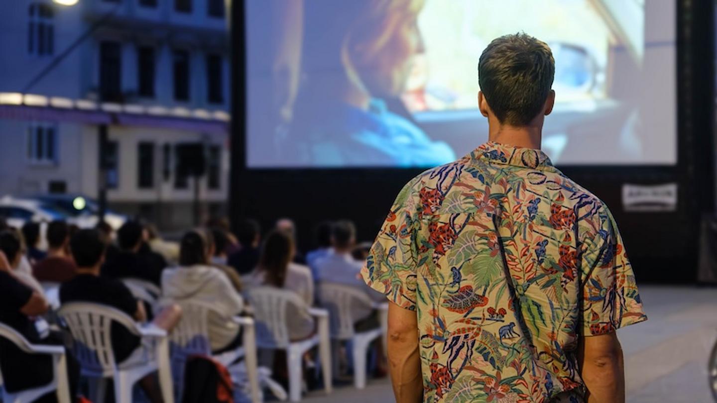 Open-Air-Kino am Karmelitermarkt, Publikum und Leinwand