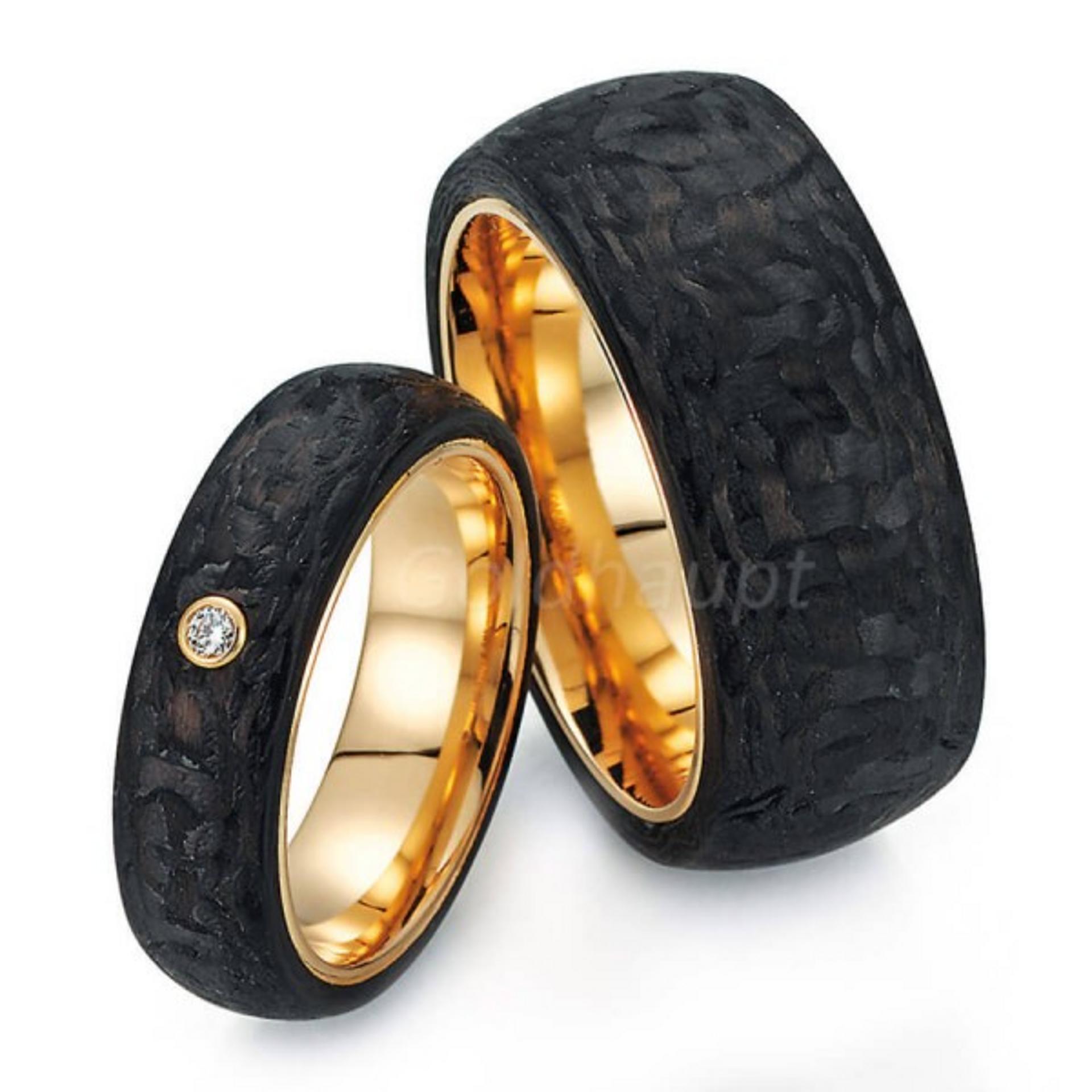 2 Carbonringe mit Rosegold