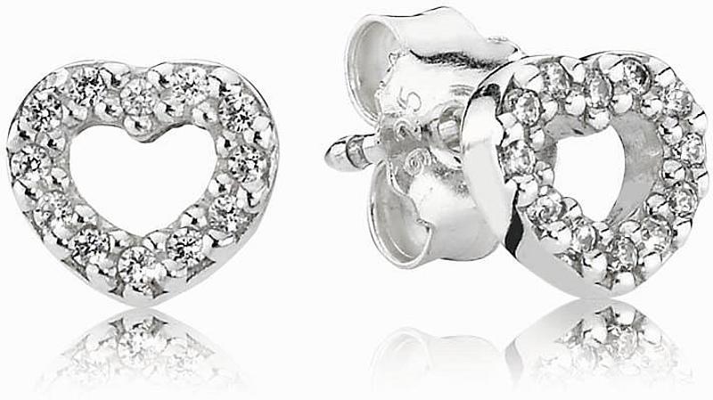 Ohrstecker in Herzform aus Sterling Silber