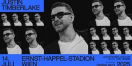 Tourposter für Justin Timberlake im Ernst-Happel-Stadion in Wien