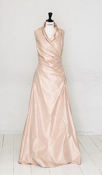 Abendkleid lang in creme gewickelt von Elfenkleid