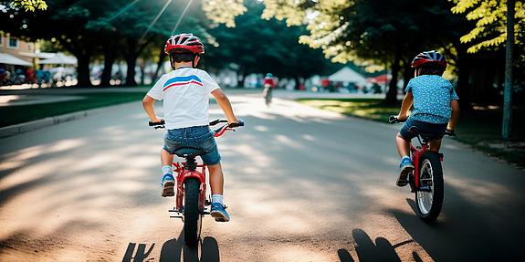 Kinder lernen Fahrradfahren in Wien
