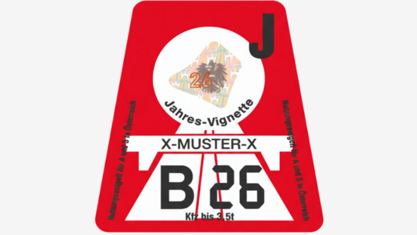 Die neue Vignette 2026 in "Feuerrot"