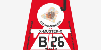 Die neue Vignette 2026 in "Feuerrot"