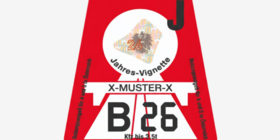 Die neue Vignette 2026 in "Feuerrot"