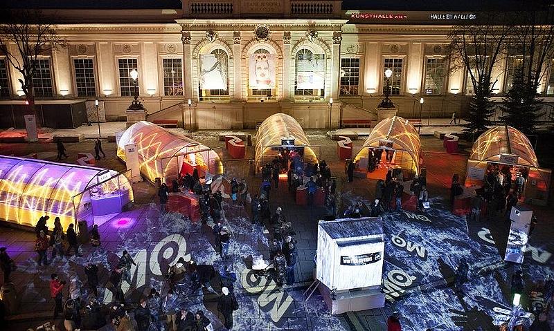 Museumsquartier Weihnachtsmarkt von oben