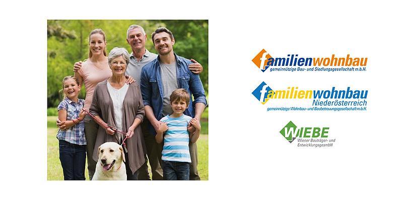 3 Generationen Familie mit Hund