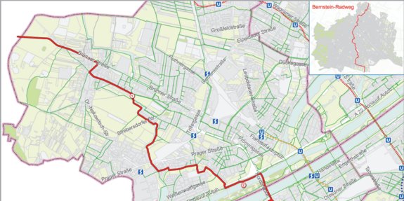 Karte des Radweg Bernsteinroute