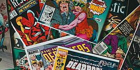 Comichefte übereinandergelegt