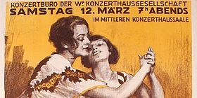 Poster Tanzabend „Neue Tänze zu alter Musik“, 1921, Jan VilÃmek Primavera und Beatrice Mariagraete ausgestellt im MAK Wien