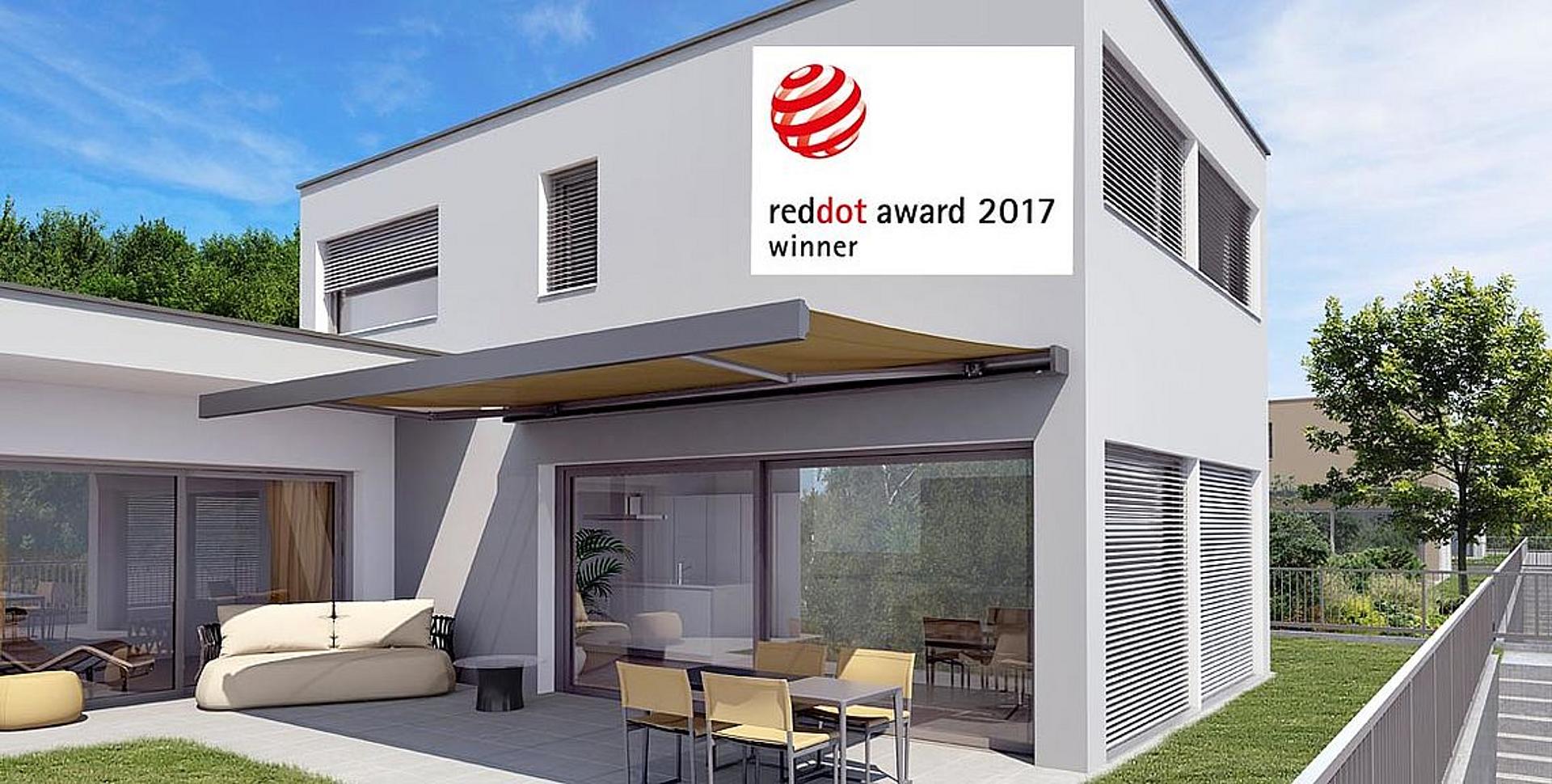 Kassetten-Markise mit LED Beleuchtung, erhielt reddot Award 2017