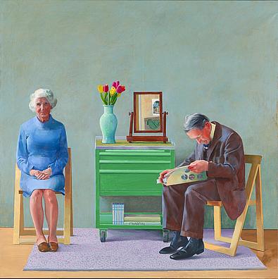 David Hockney: My Parents, 1977. Öl auf Leinwand