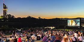 Open-Air-Kino an der Neuen Donau, Sonnenuntergang