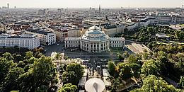 Blick vom Wiener Rathaus auf die Ringstraße