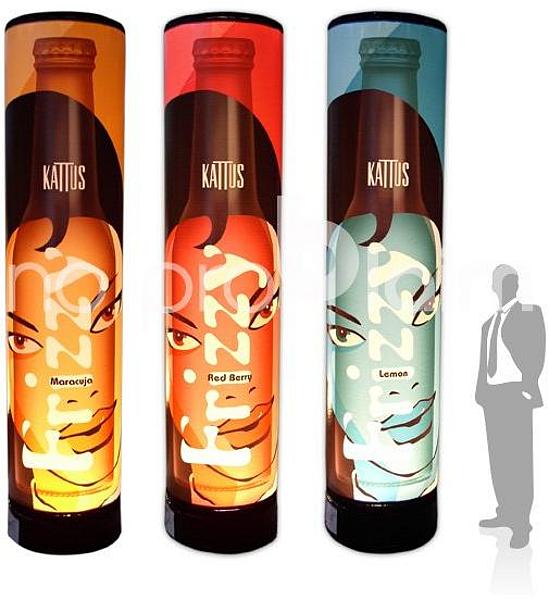 3 Säulen bedruckt und hinterleuchtet als aufblasbares Werbemittel