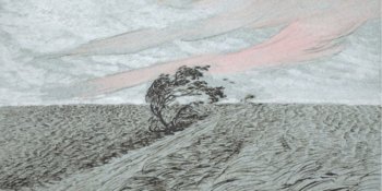 Adolf Boehm: Baum im Sturm, 1897 – symbolistische Landschaft aus der Wiener Bohème, gezeigt in der Albertina