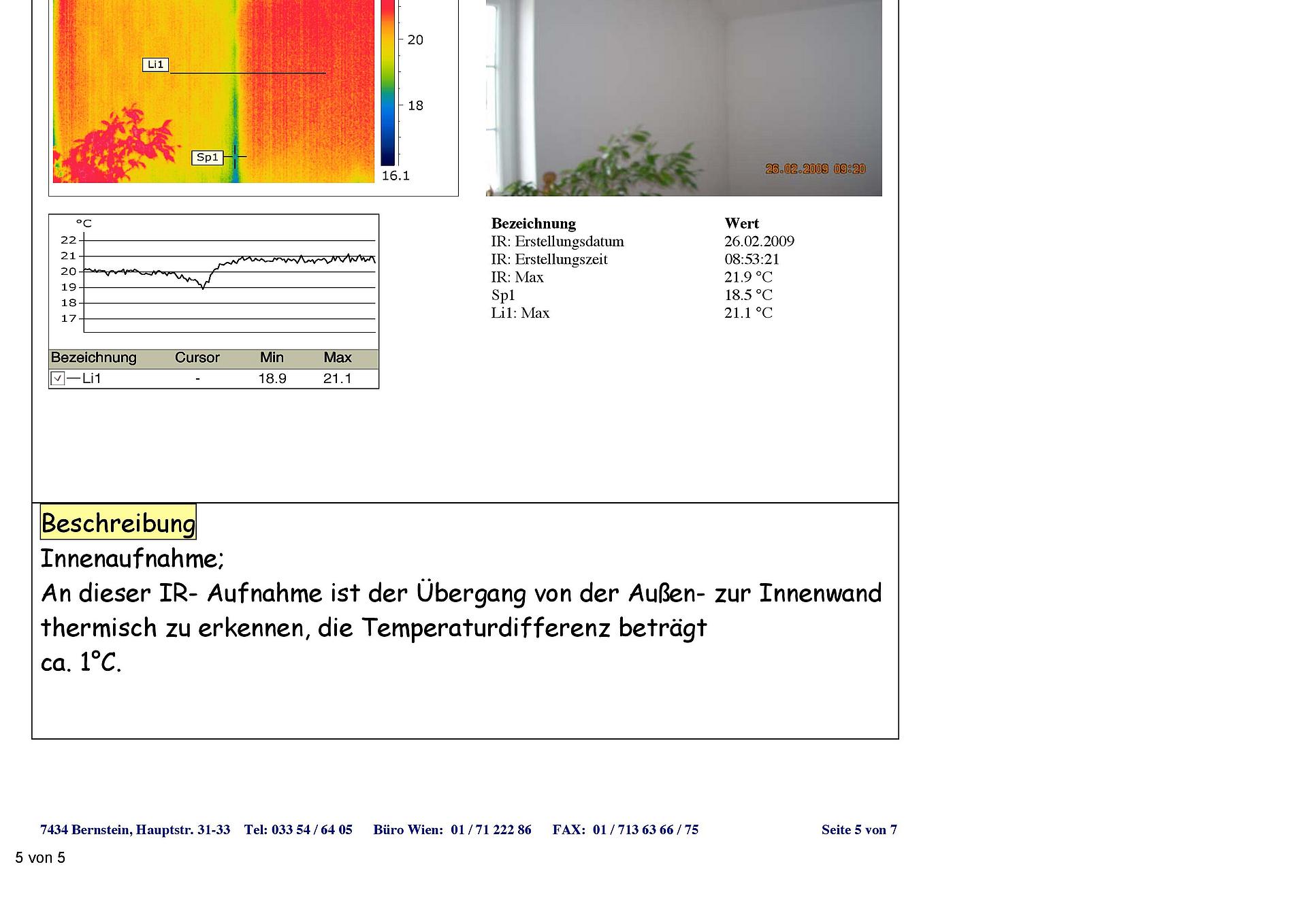 Dokument Thermografische Inspektion Musterhaus abfotografiert