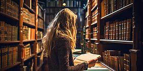 Lesen in einer Bibliothek