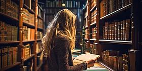 Lesen in einer Bibliothek