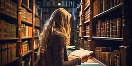 Lesen in einer Bibliothek