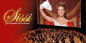 Orchester und Filmausschnitt mit Romy Schneider als Sissi