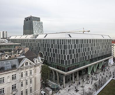 Wien Mitte The Mall aus der Luft bei Tag