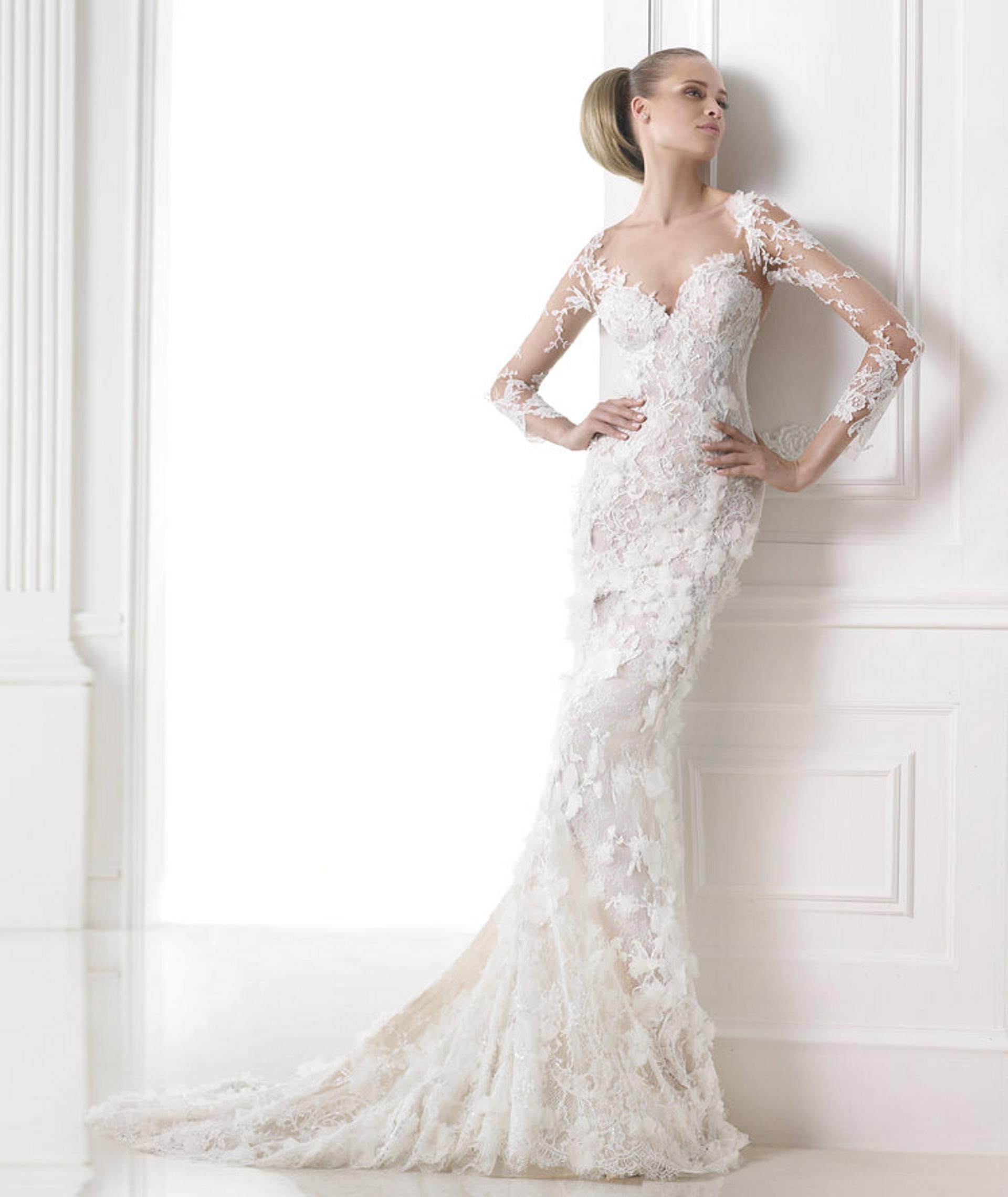 Brautkleid weiß Spitze