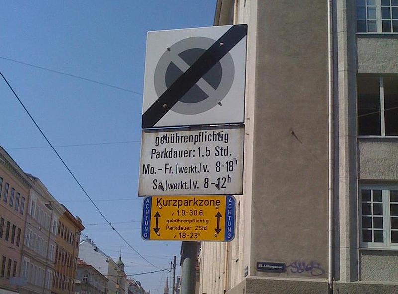 Kurzparkzonen-Schild Ende