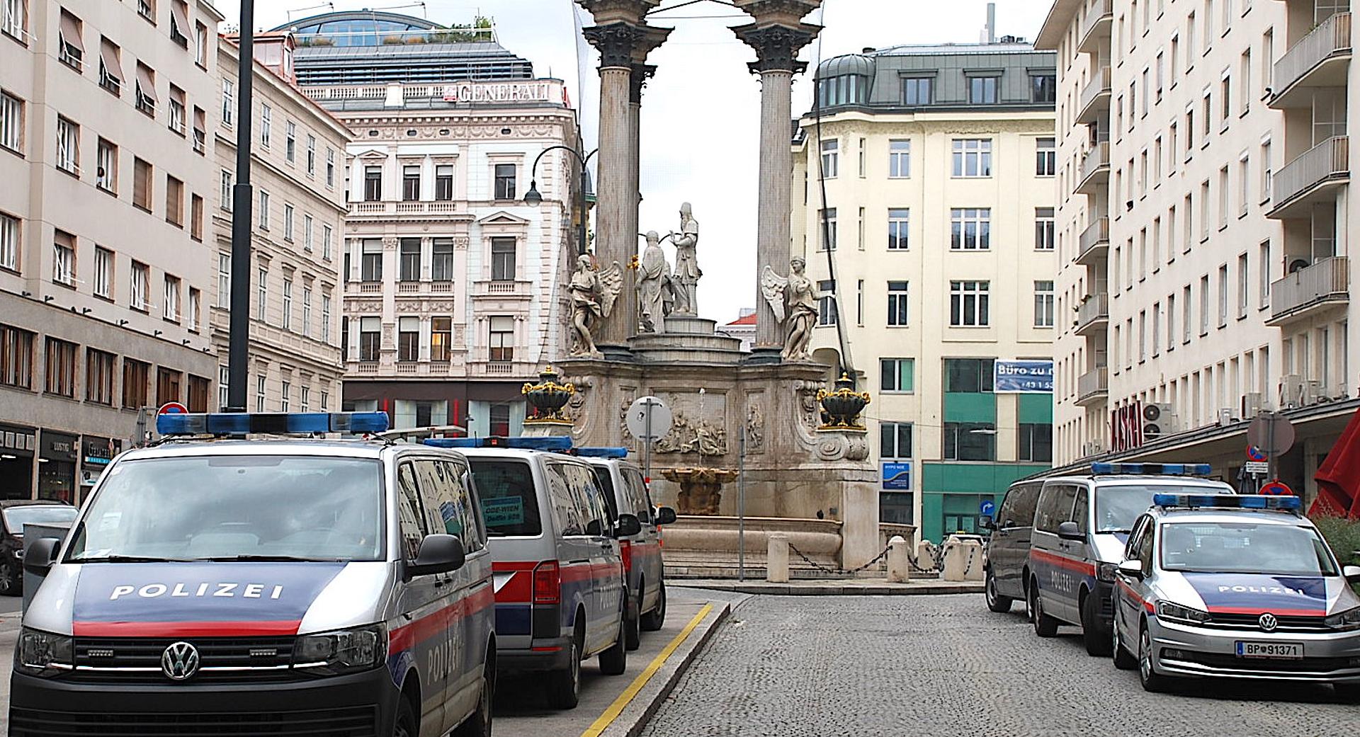 Mehrere Polizeiautos in der Innenstadt Wien, Hoher Markt