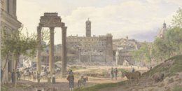 Forum Romanum in Aquarell, gemalt von Jakob Alt – Teil der Ausstellung ‚Fernweh‘ in der Albertina
