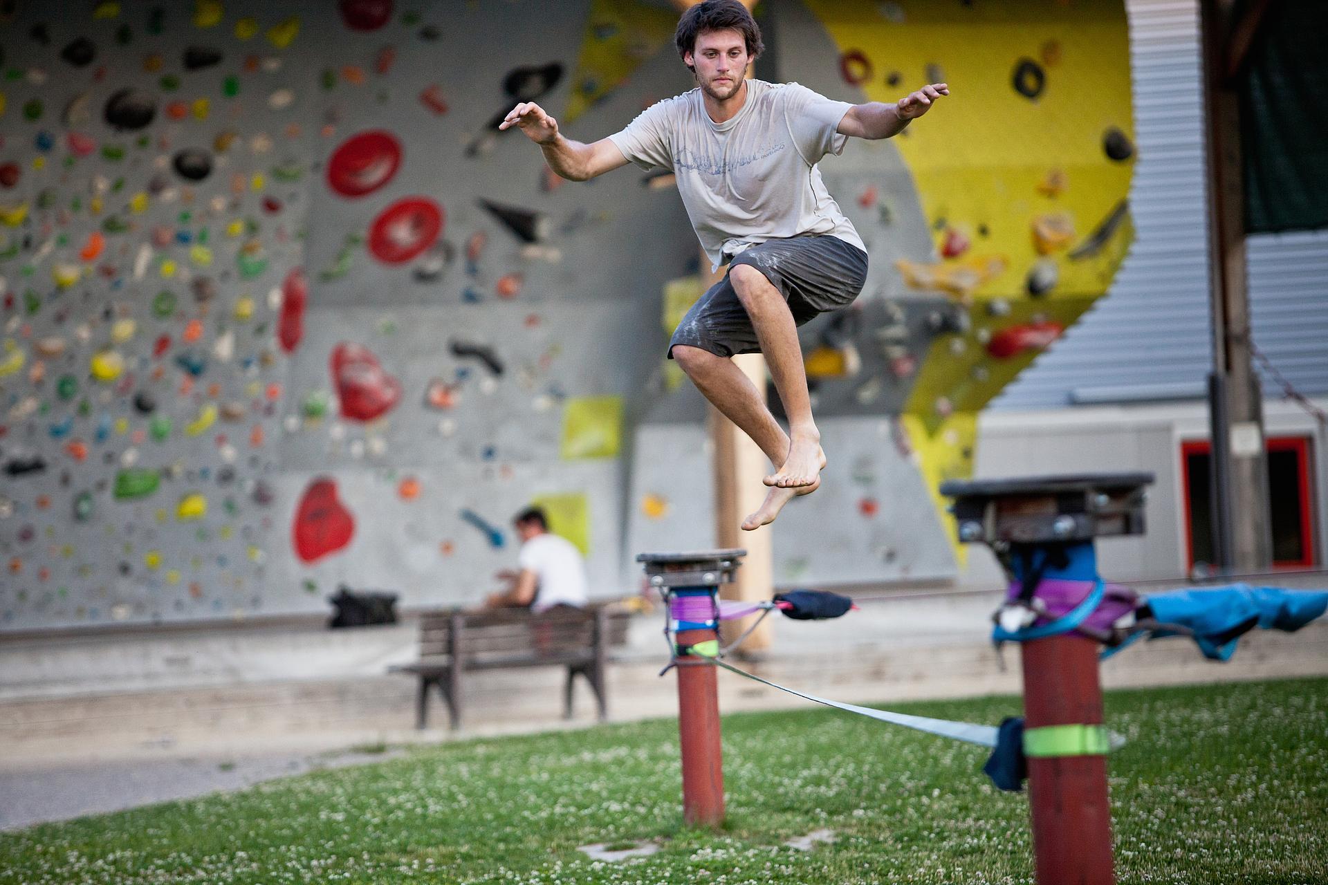 Kletterhalle Wien, Outdoor, Slackline