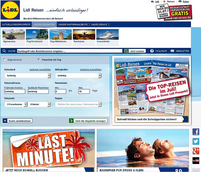 Screenshot Homepage Lidl