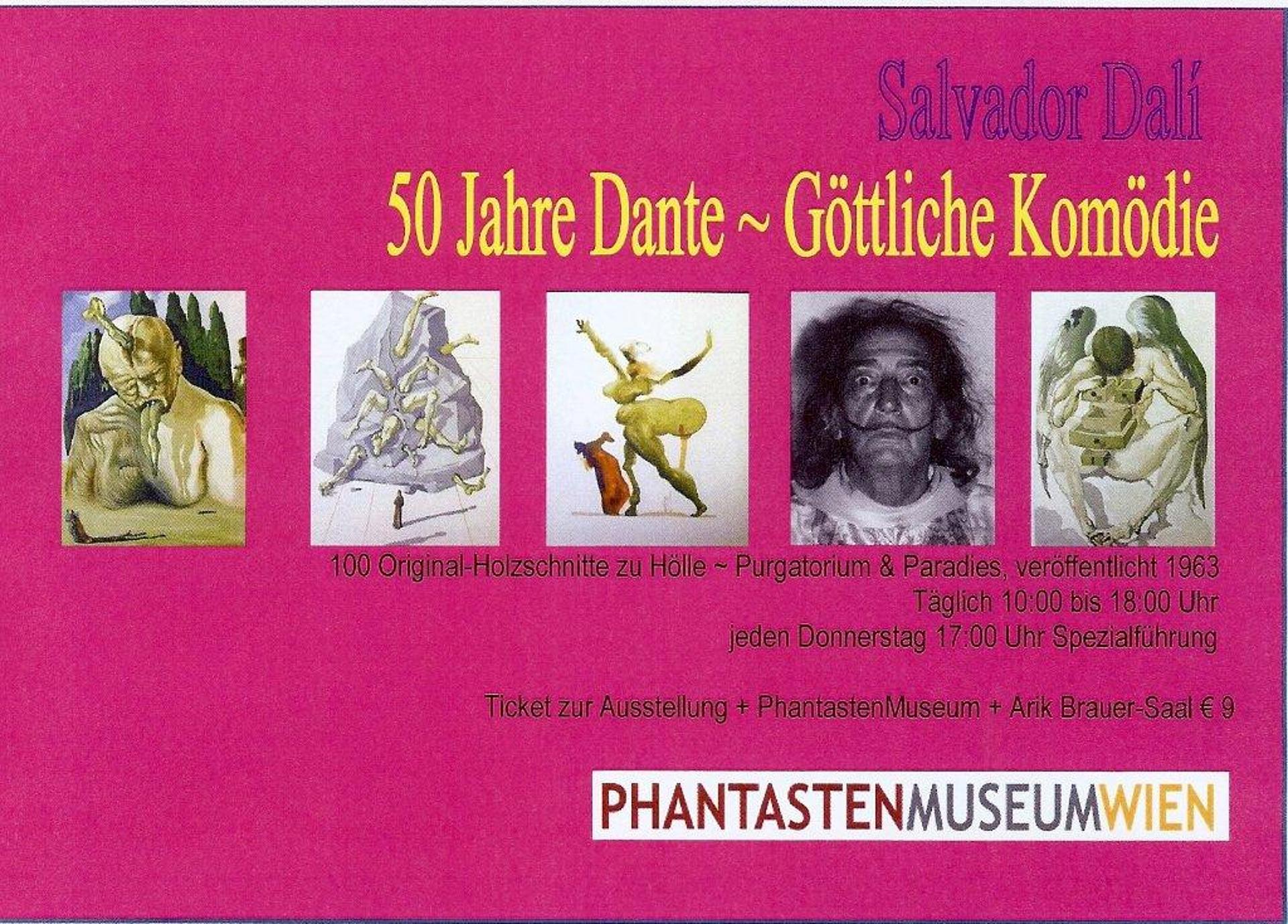 Karte einer Sonderausstellung über den Künstler Dali