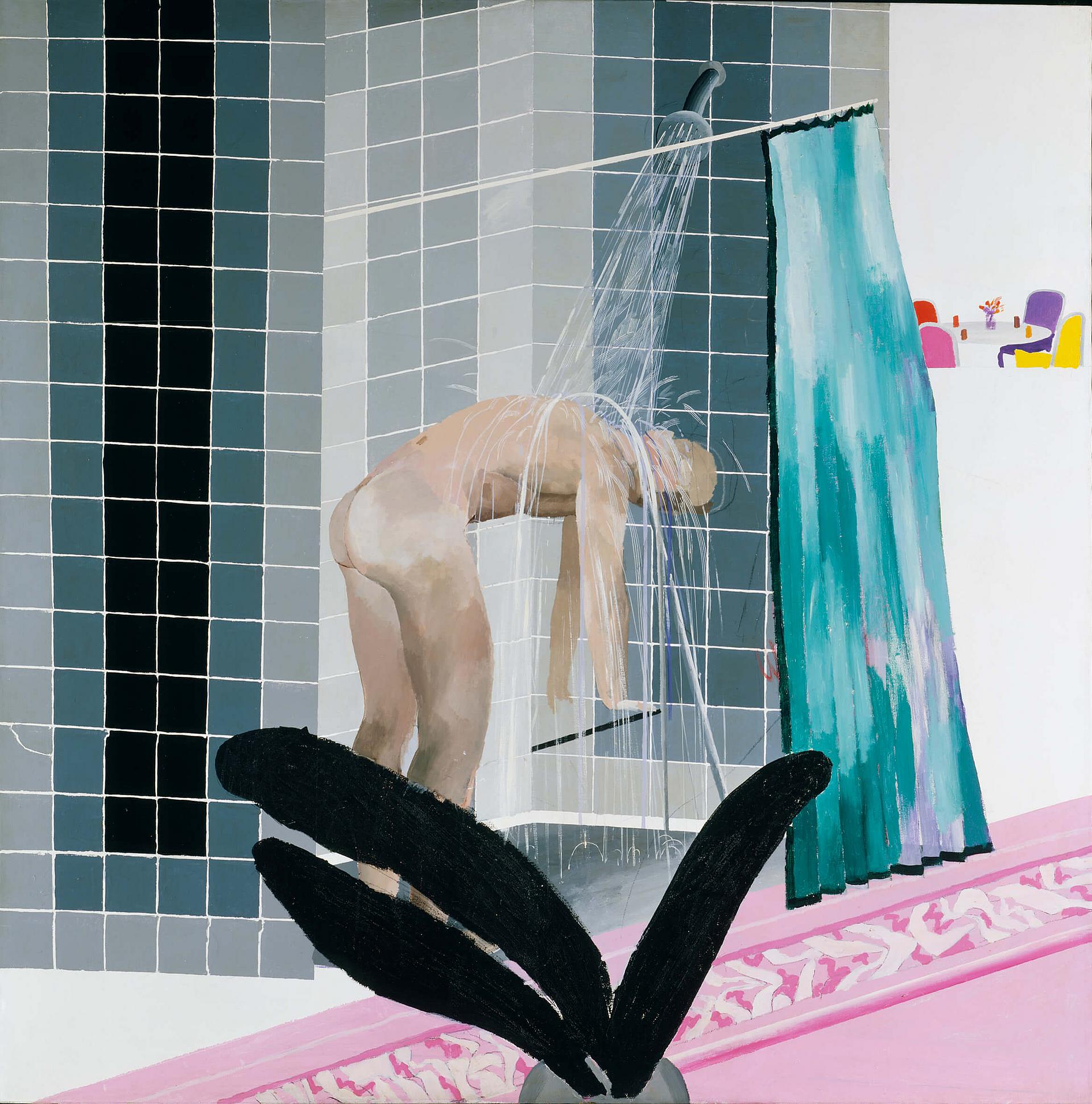 David Hockney: Man in Shower in Beverly Hills, 1964. Acryl auf Leinwand