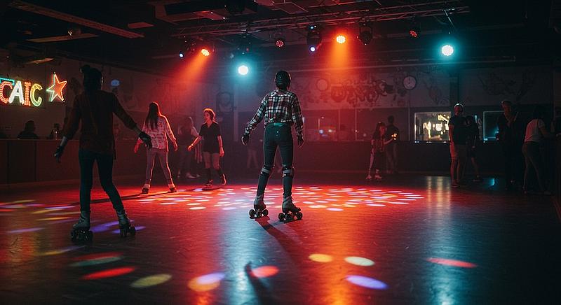 Indoor Skaten mit Disco