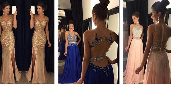 drei frauen fotografieren sich selbst im Ballkleid