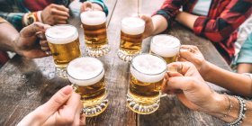 Seidl Tour Mehrere Menschen die ein Krügerl Bier in die Luft halten