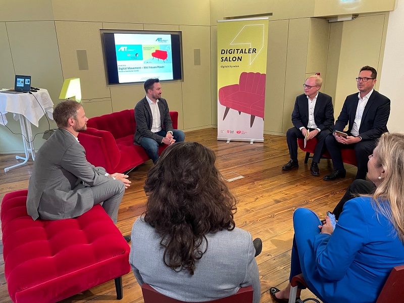 Digitaler Salon mit Diskussionsgruppe