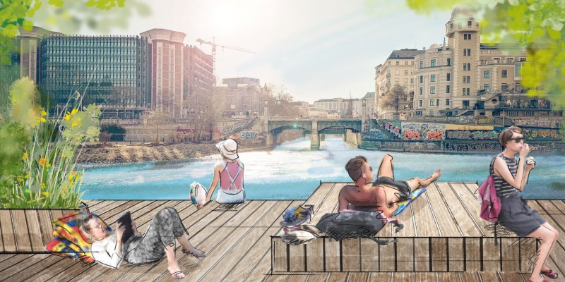 Donaukanal Rendering der Neugestaltung