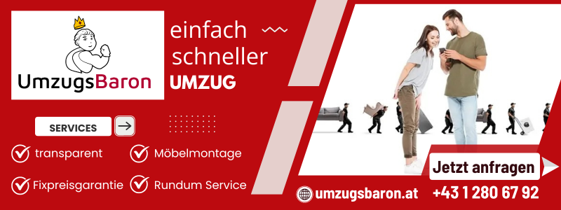 Banner der Firma Umzugsbaron in wien